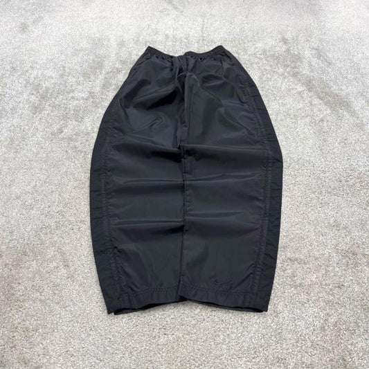 Vintage y2k baggy Nike tracksuit bottoms black Wide leg swoosh logo elasticated track pants