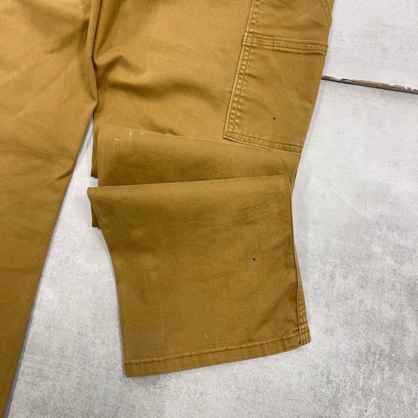 Mens Dickies carpenter jeans W38 L30 tan slim cargos waist patch