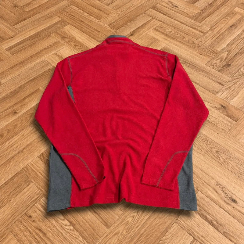 Columbia y2k 1/4 zip fleece red mens large pullover autumnal tech fleece