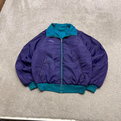 Vintage y2k reversible Columbia technical windbreaker jacket Purple green Bomber style jacket