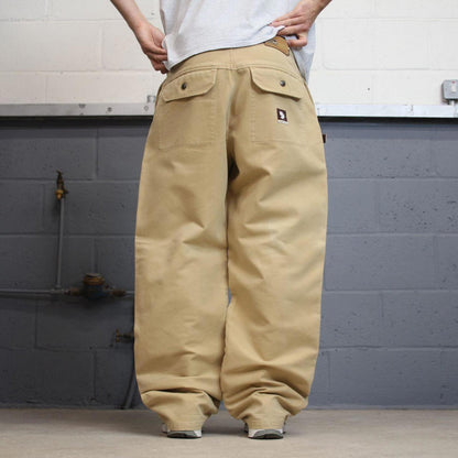 Y2K baggy jeans State Property W36L32 tan wide leg 90s skater style jeans casual streetwear autumn