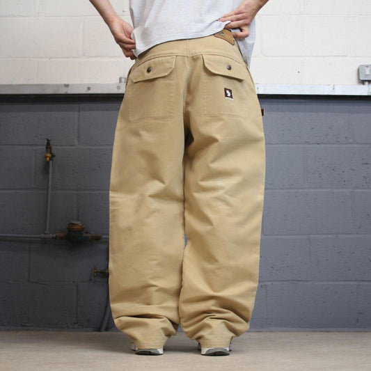 Y2K baggy jeans State Property W36L32 tan wide leg 90s skater style jeans casual streetwear autumn