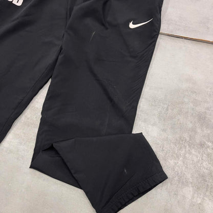 Black Nike trackies Large loose y2k floaty leg joggers embroidered Swoosh logo