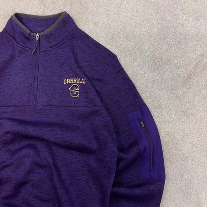 Purple Champion technical fleece Large 1/4 zip up pull over y2k autumn knit style Carroll