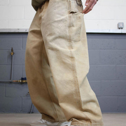 Baggy vintage Carhartt carpenter jeans tan brown Loose wide leg skater style cargo work pants