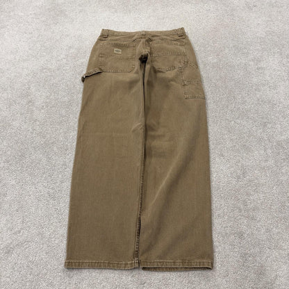 Vintage Lee carpenter jeans y2k tan brown Loose leg skater style utility workwear trousers