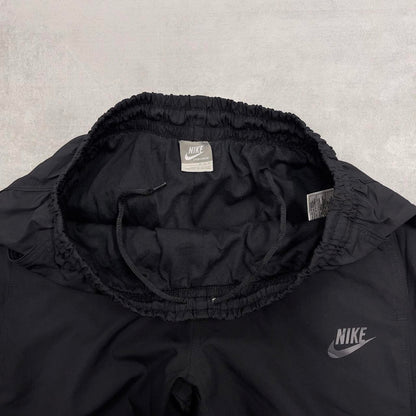 Baggy Nike Trackies M Black y2k 00s style loose wide leg joggers swoosh logo soft lining