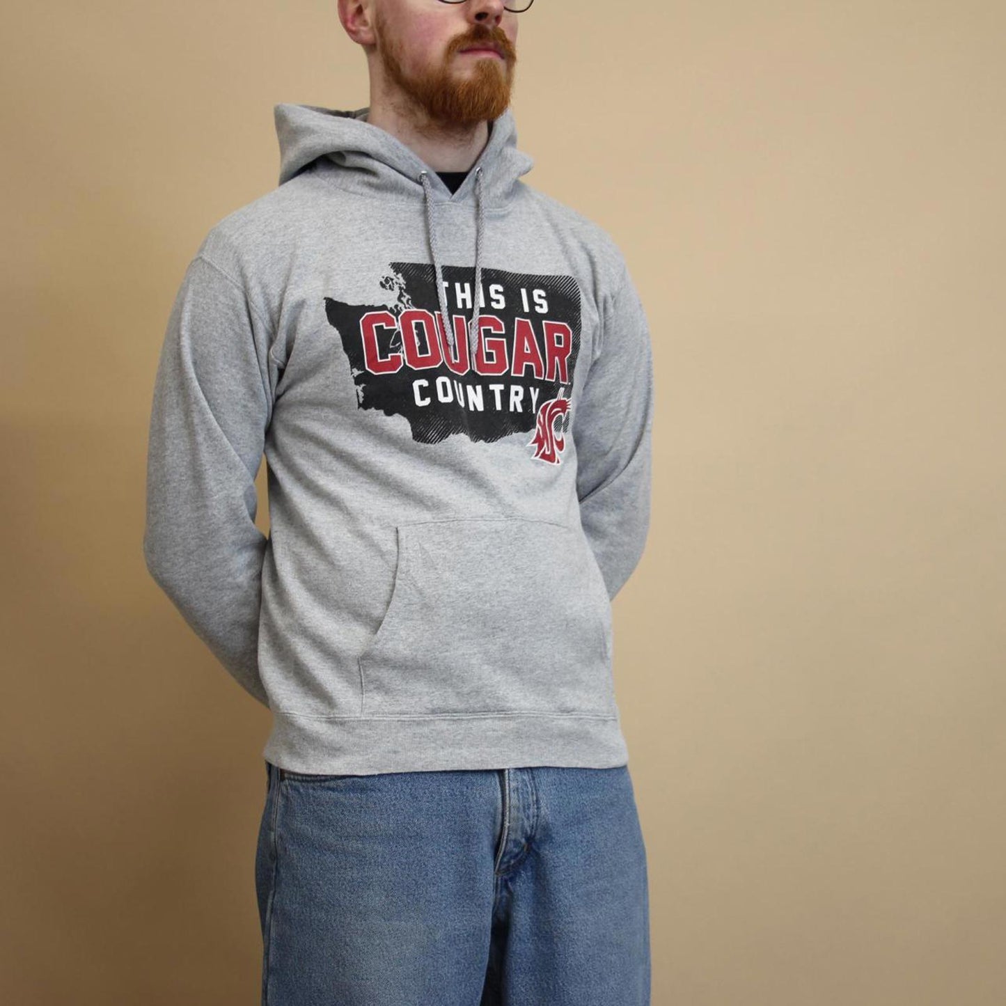 Grey vintage Russell hoodie S