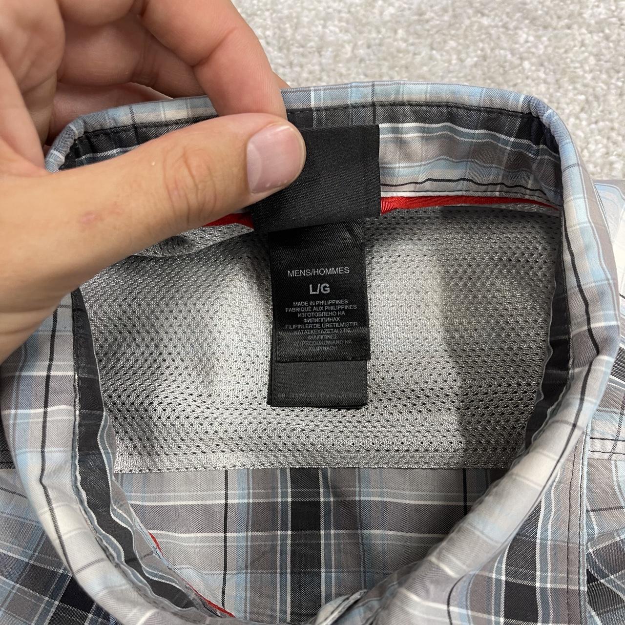 North face checkered short sleeve shirt blue grey TNF surf style check shirt style summer festival