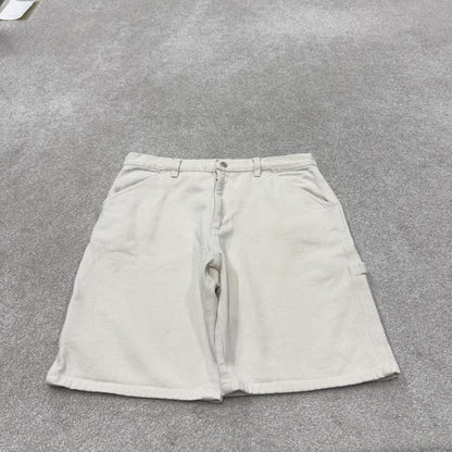 Denim carpenter shorts Y2K white Loose leg Exchange workwear skater style jorts