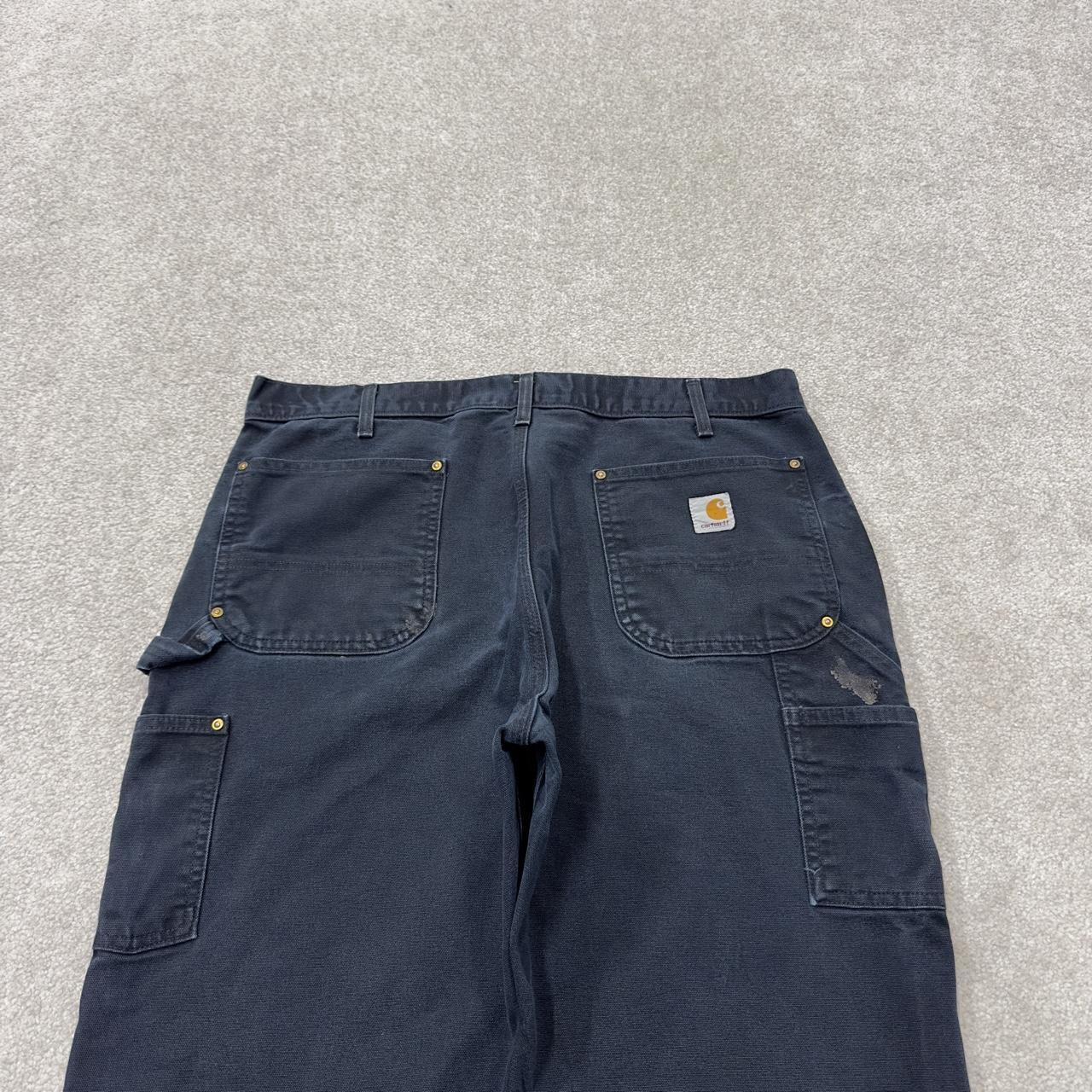 Black vintage Carhartt double knee carpenter jeans y2k Loose leg canvas skater style workwear
