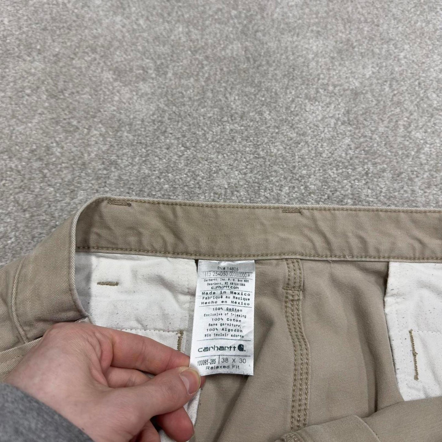 Y2K Carhartt carpenter pants beige Relaxed fit skate style workwear cargo pants