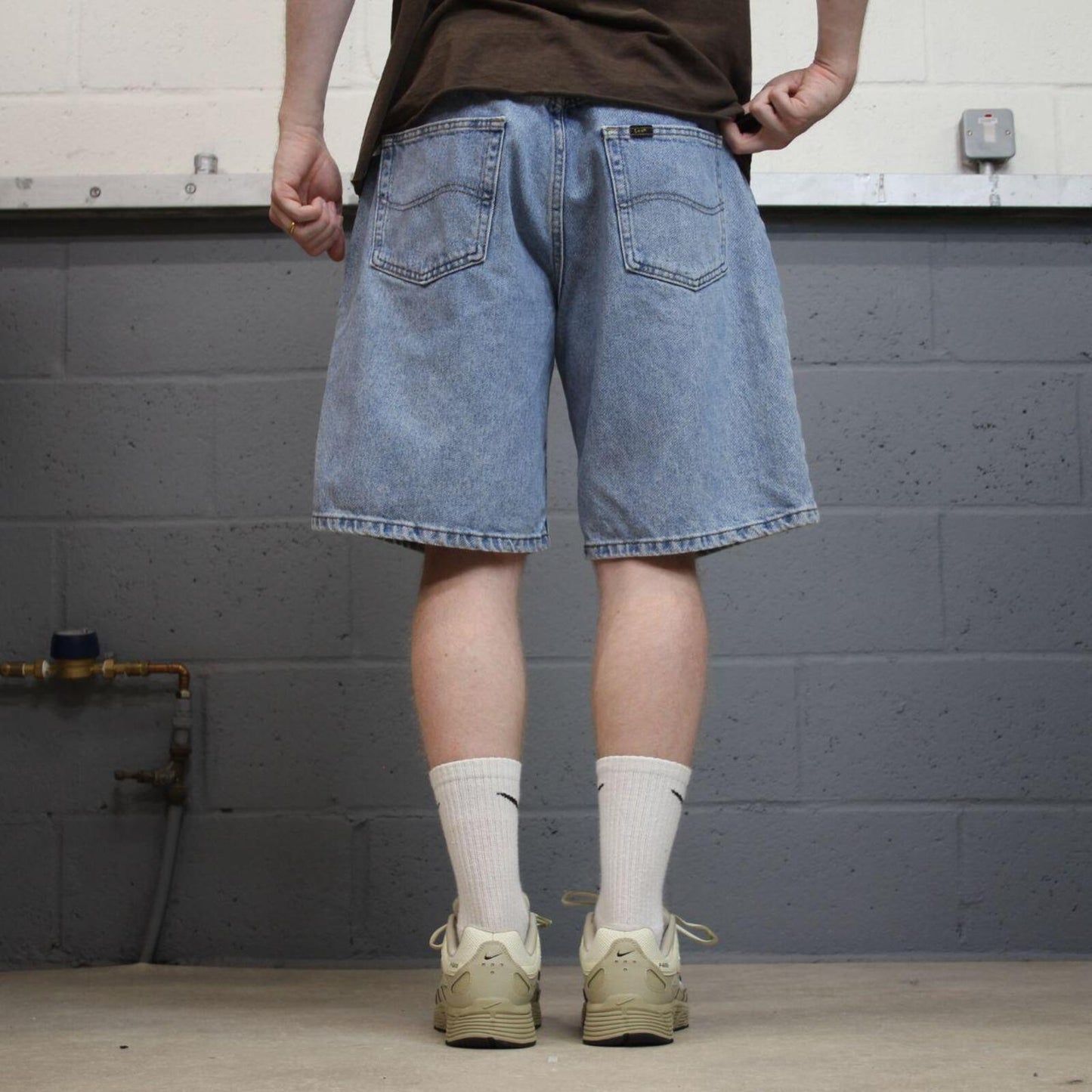 Lee denim shorts Y2K loose blue Loose leg skater style surf jorts
