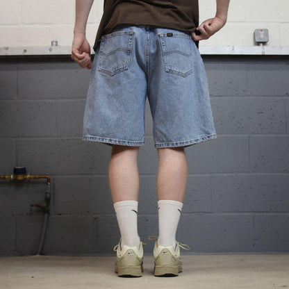 Lee denim shorts Y2K loose blue Loose leg skater style surf jorts