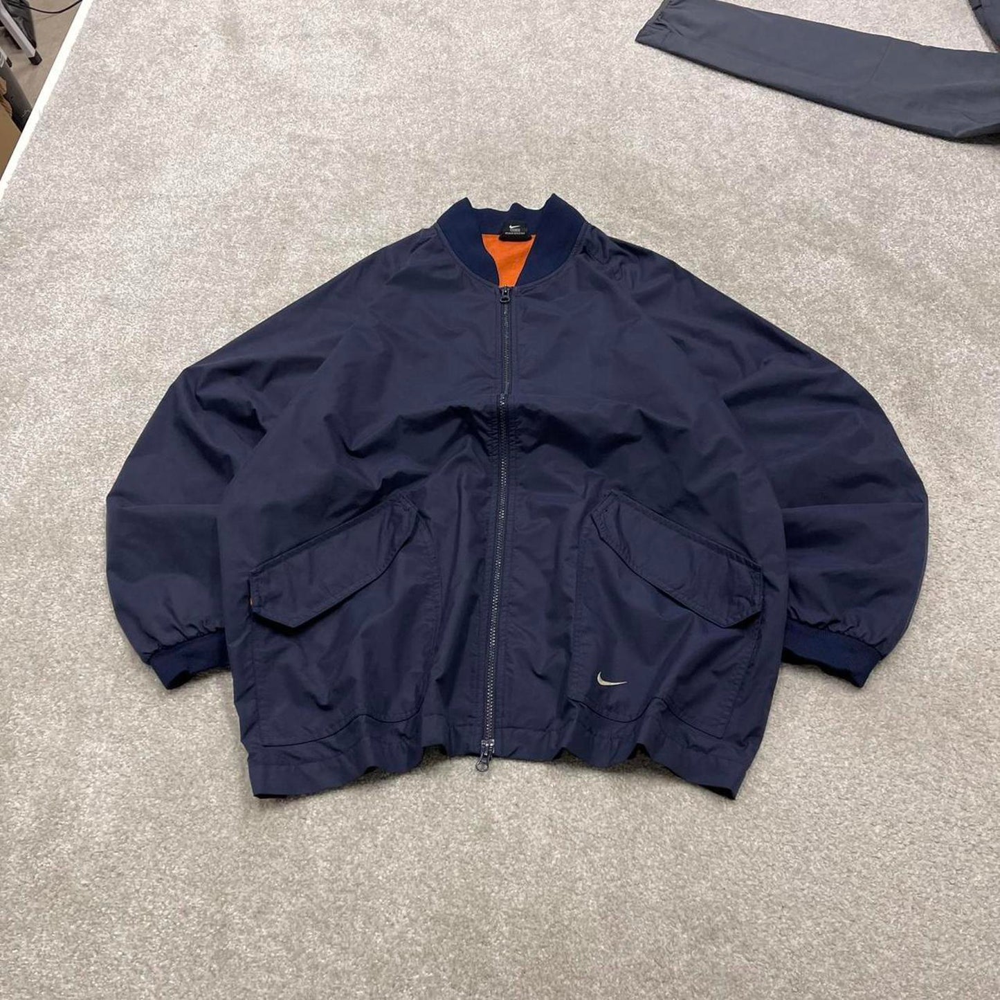 00s Nike technical windbreaker jacket M men's y2k style navy full zip coat