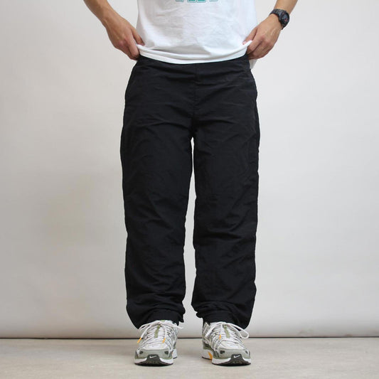 Black Reebok trackies L Loose y2k shell suit sportswear tracksuit bottoms