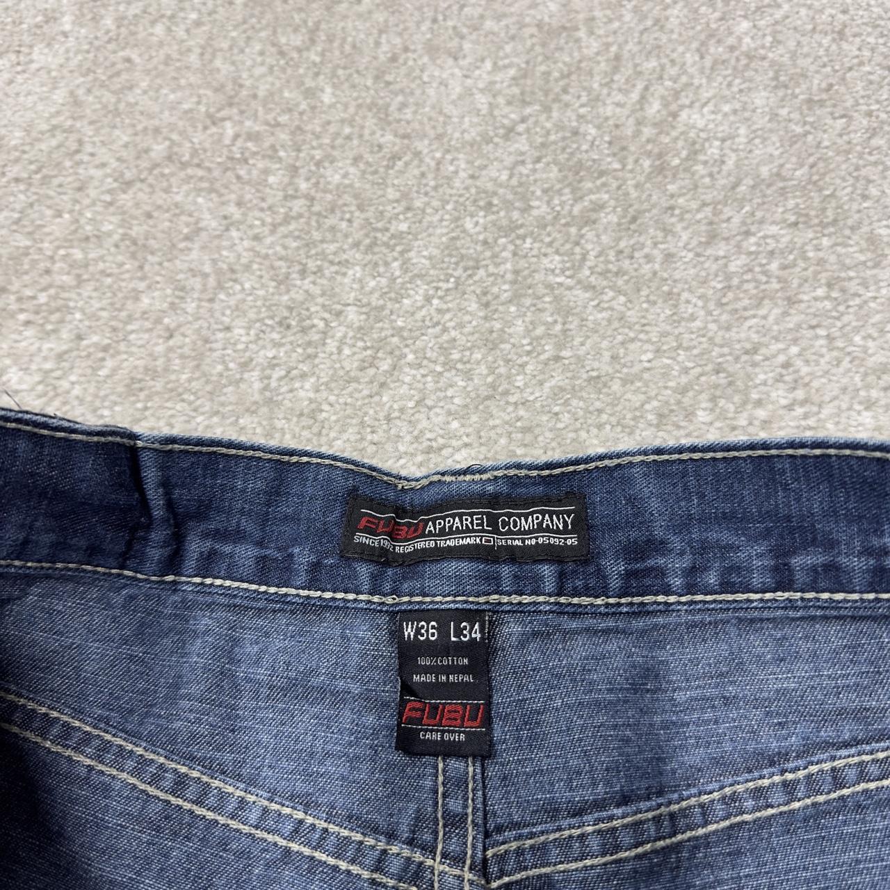 Y2K FUBU baggy carpenter jeans embroidered blue denim Loose wide leg skater surf style cargo jeans