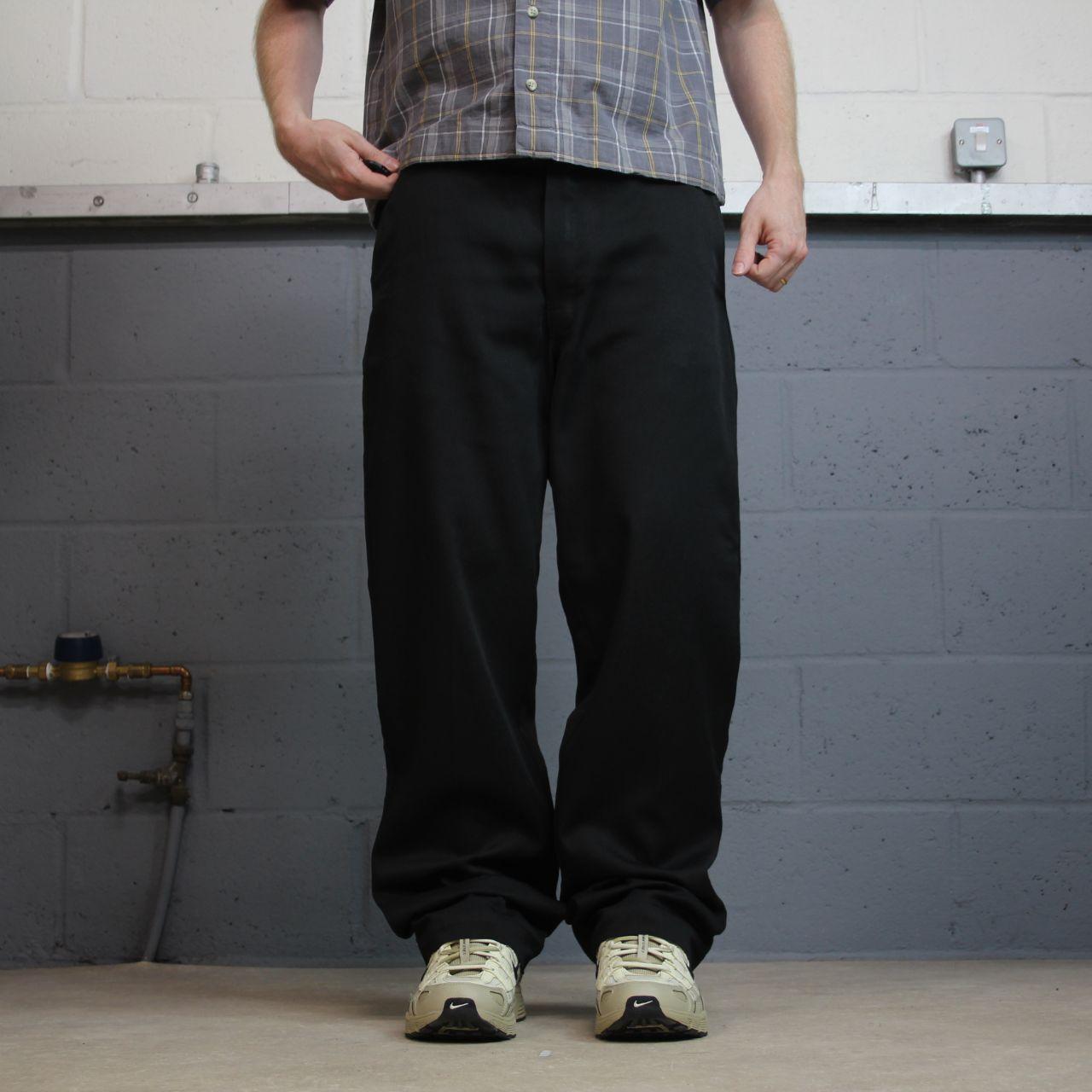 Dickies chino pants black loose W34L32 Lightweight floaty skate work trousers
