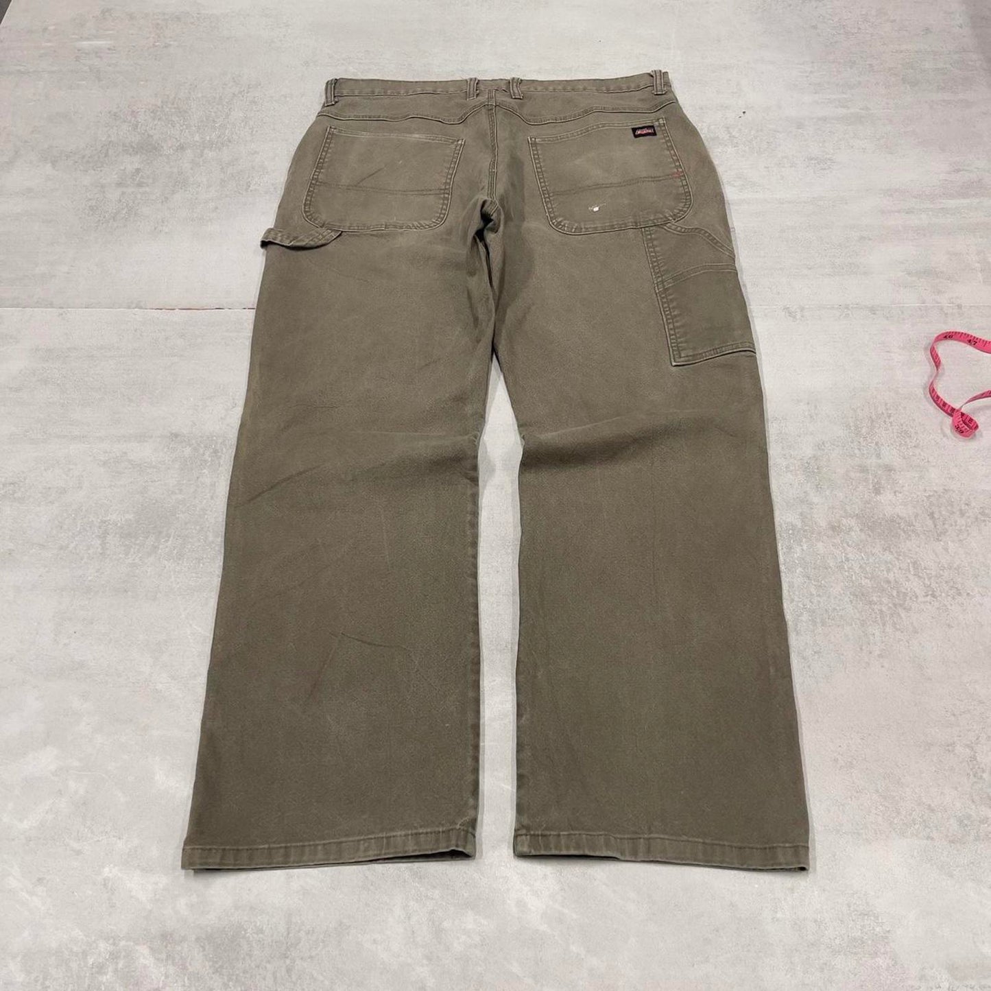 Loose Dickies carpenter jeans W36L30 90s skate style green thick canvas cargos
