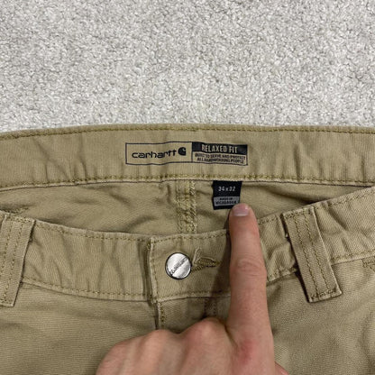 Carhartt carpenter jeans canvas work pants khaki Relaxed fit workwear cargo pants patch logo