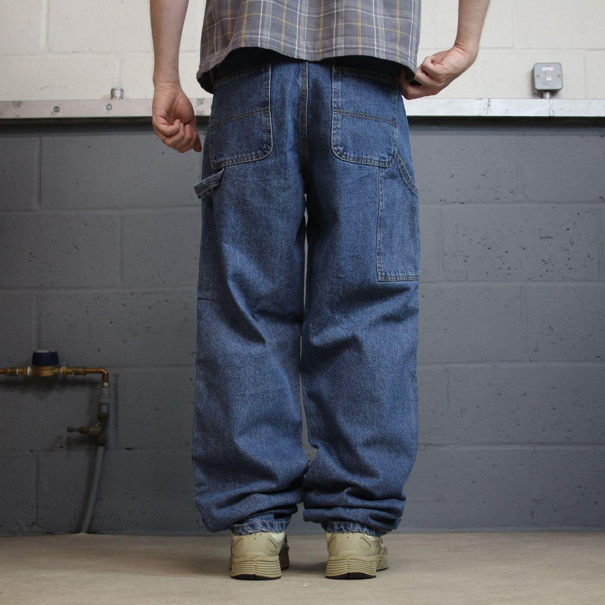 Baggy carpenter jeans y2k W32L34 blue denim Wide leg skater style work cargos