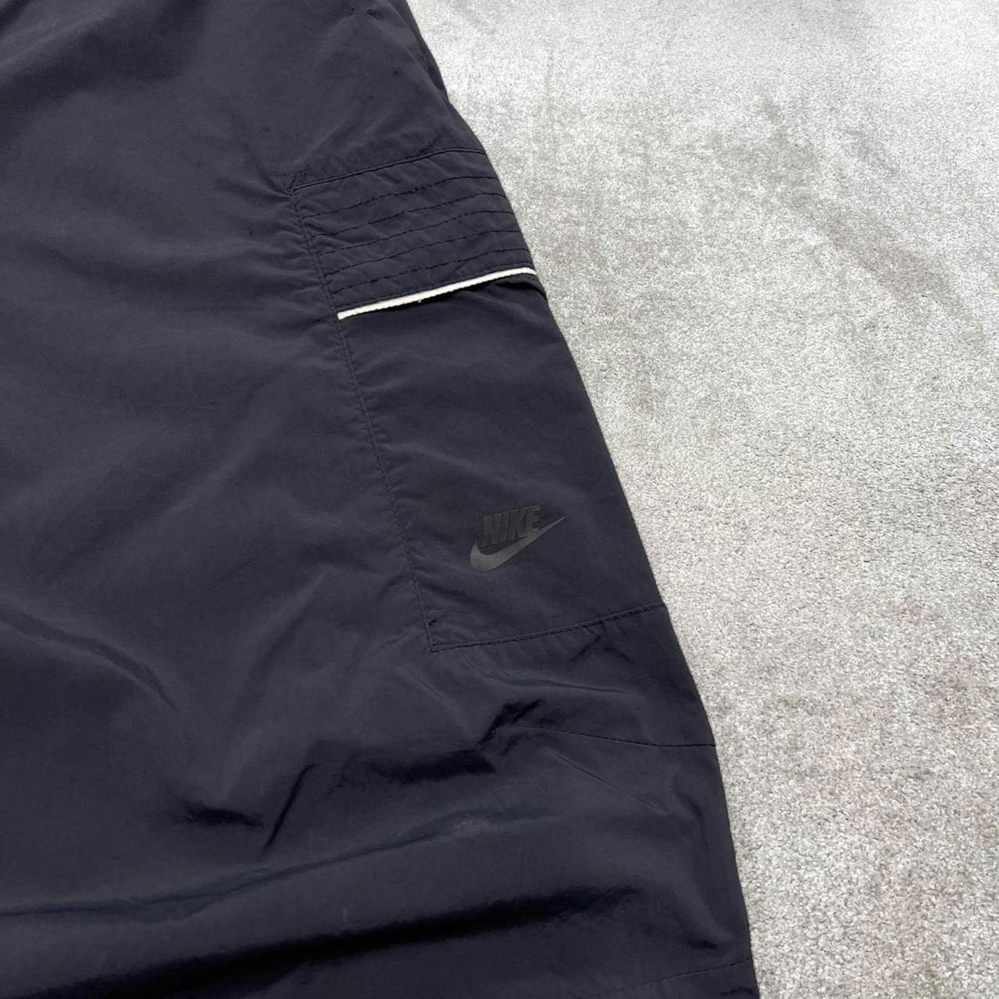 Vintage y2k Nike tracksuit bottoms black Lightweight swoosh logo running track pants