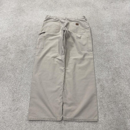 Baggy vintage Carhartt carpenter pants y2k beige Loose leg 2000s skater style workwear