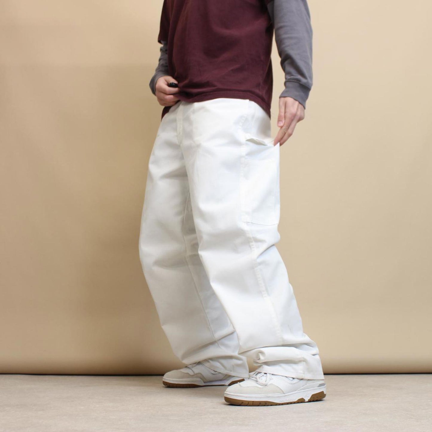 White Dickies carpenter pants W38L34 loose painter cargo work trousers