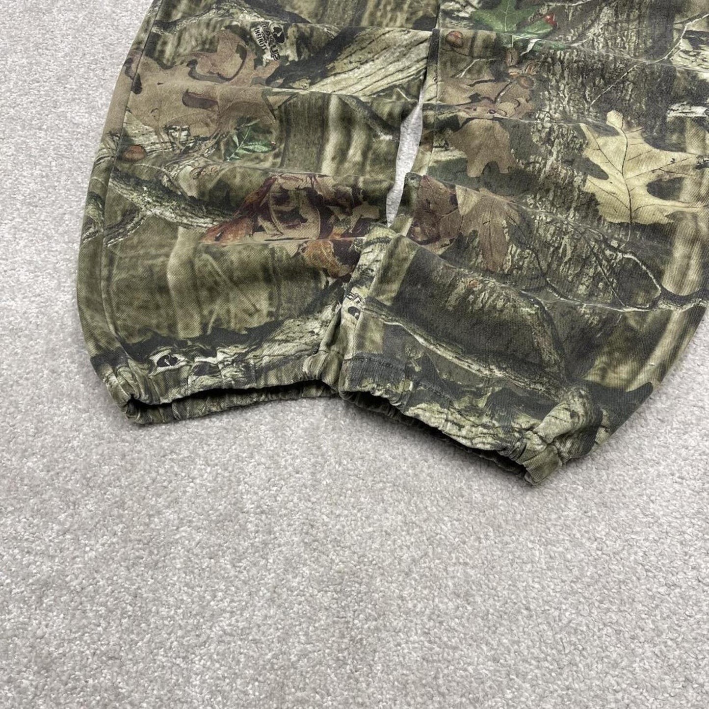 Y2k camo cargo pants loose leg green 18 XXL Loose Break-Up Mossy Oak camouflage pants