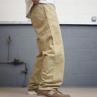Mens Levis jeans W36 L29 loose relaxed khaki beige relaxed 90s style jeans red tab logo