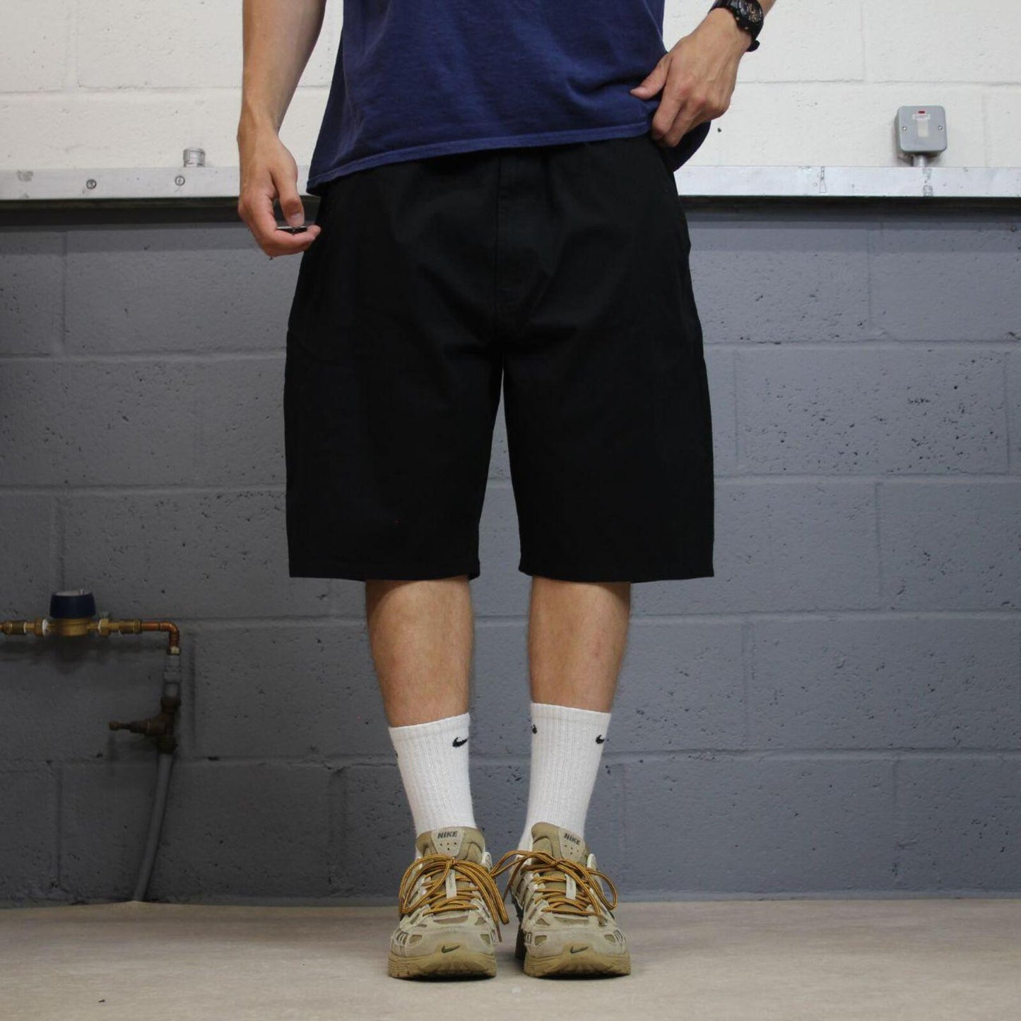 Dickies chino shorts carpenter black Chino style skater shorts loose leg festival