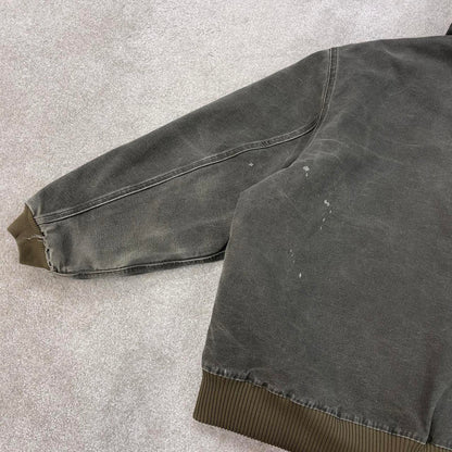 Vintage Green Carhartt hooded active jacket XXL canvas bomber