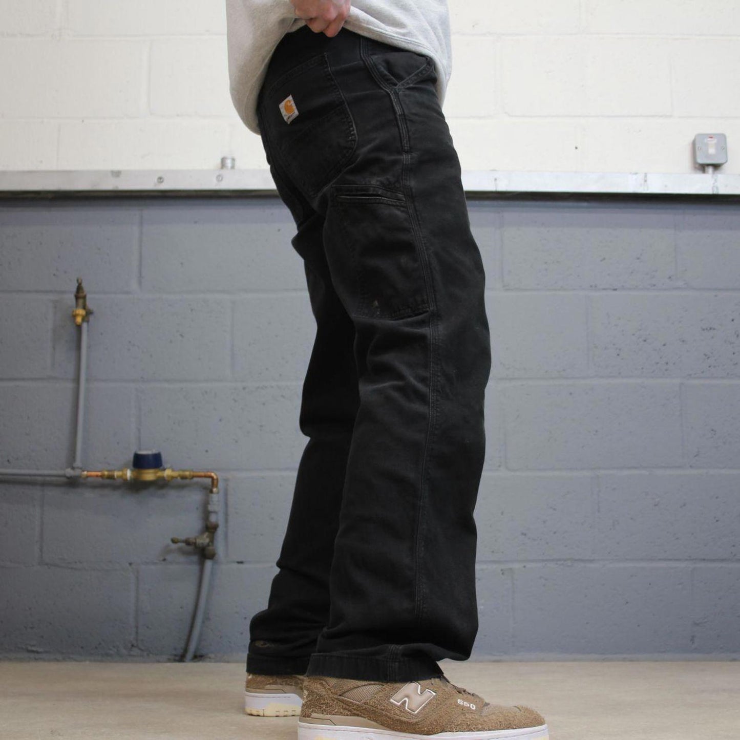 Y2K vintage carhartt carpenter pants black Relaxed fit canvasy skate style workwear cargo pants