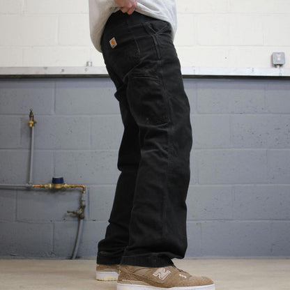 Y2K vintage carhartt carpenter pants black Relaxed fit canvasy skate style workwear cargo pants