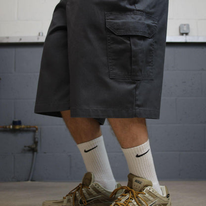 Dickies extra baggy cargo shorts chino grey Skater / surf style shorts long wide leg festival
