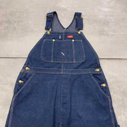 Vintage Dickies dungarees W38L30 USA blue baggy mens denim overalls
