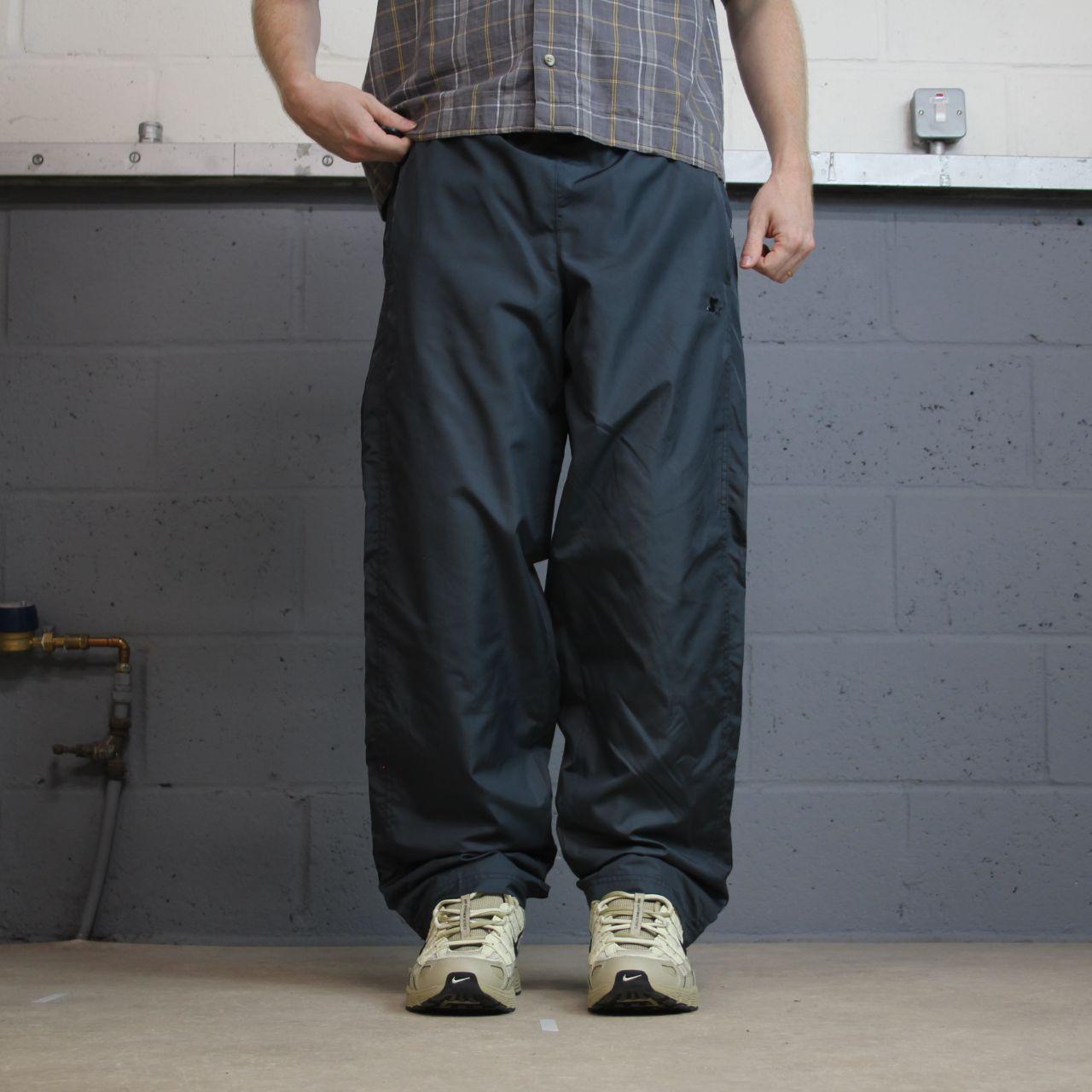 Y2K Starter tracksuit bottoms loose grey Small Loose leg lined casual track pants