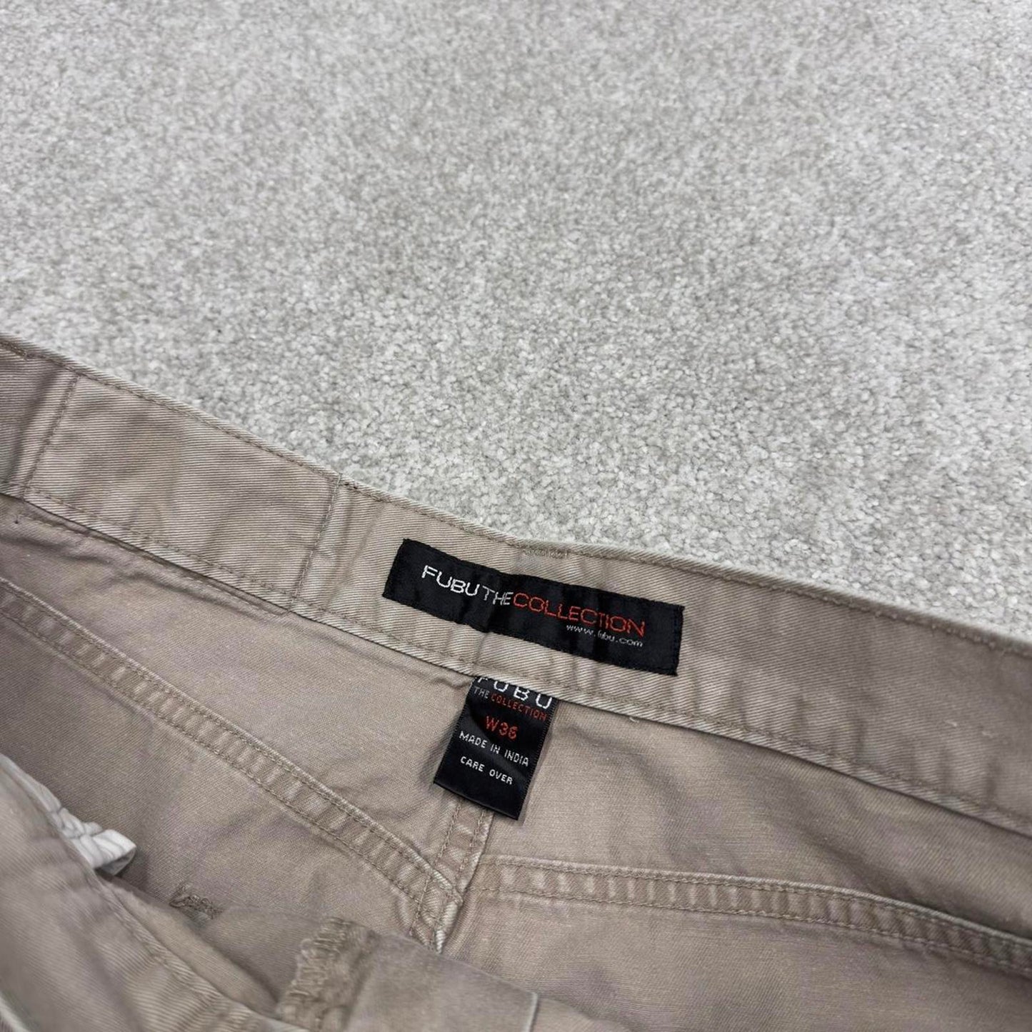 Y2k baggy FUBU carpenter shorts skater style beige Loose wide leg cargo summer festival shorts