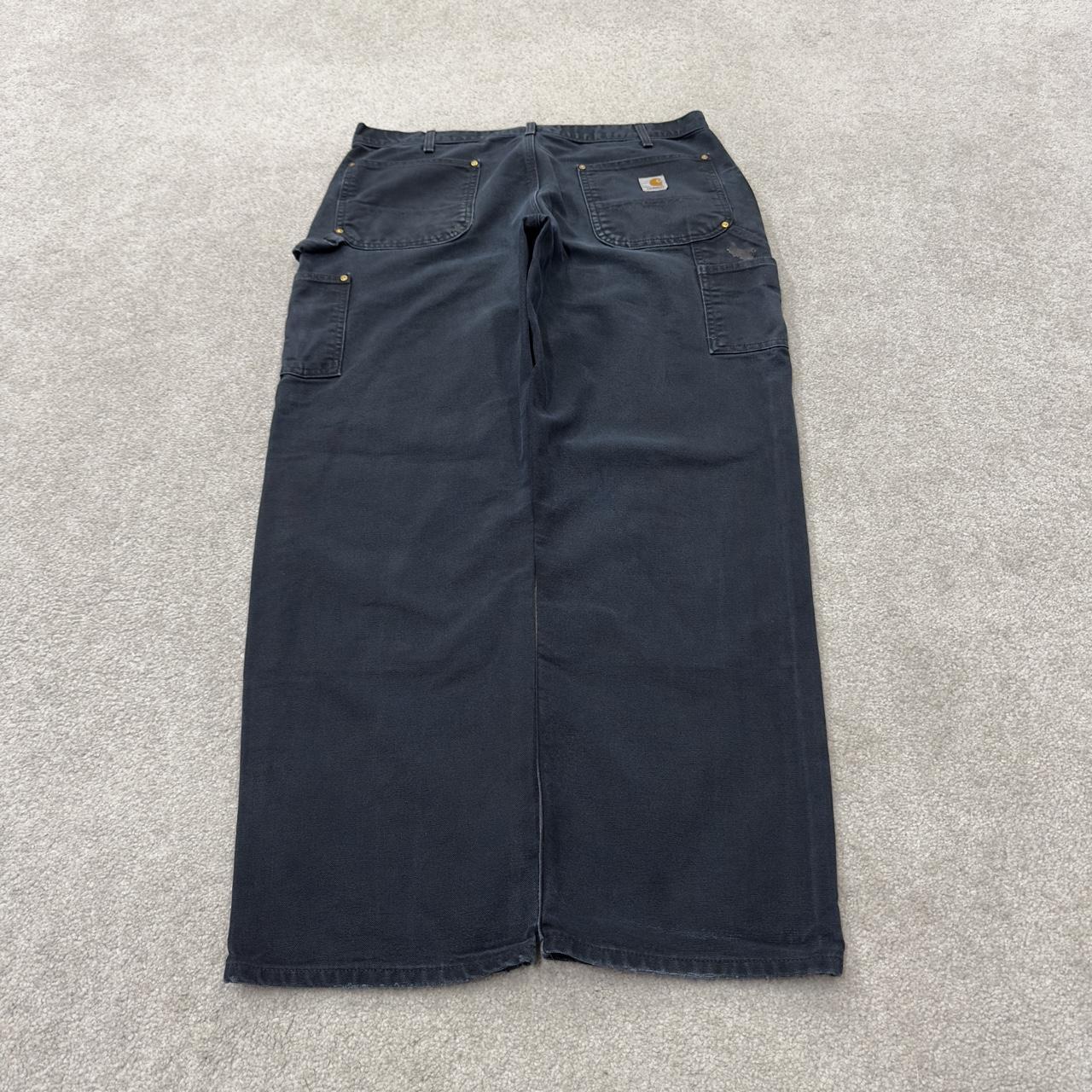Black vintage Carhartt double knee carpenter jeans y2k Loose leg canvas skater style workwear