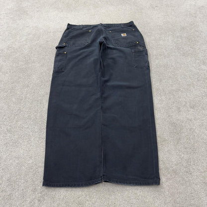 Black vintage Carhartt double knee carpenter jeans y2k Loose leg canvas skater style workwear