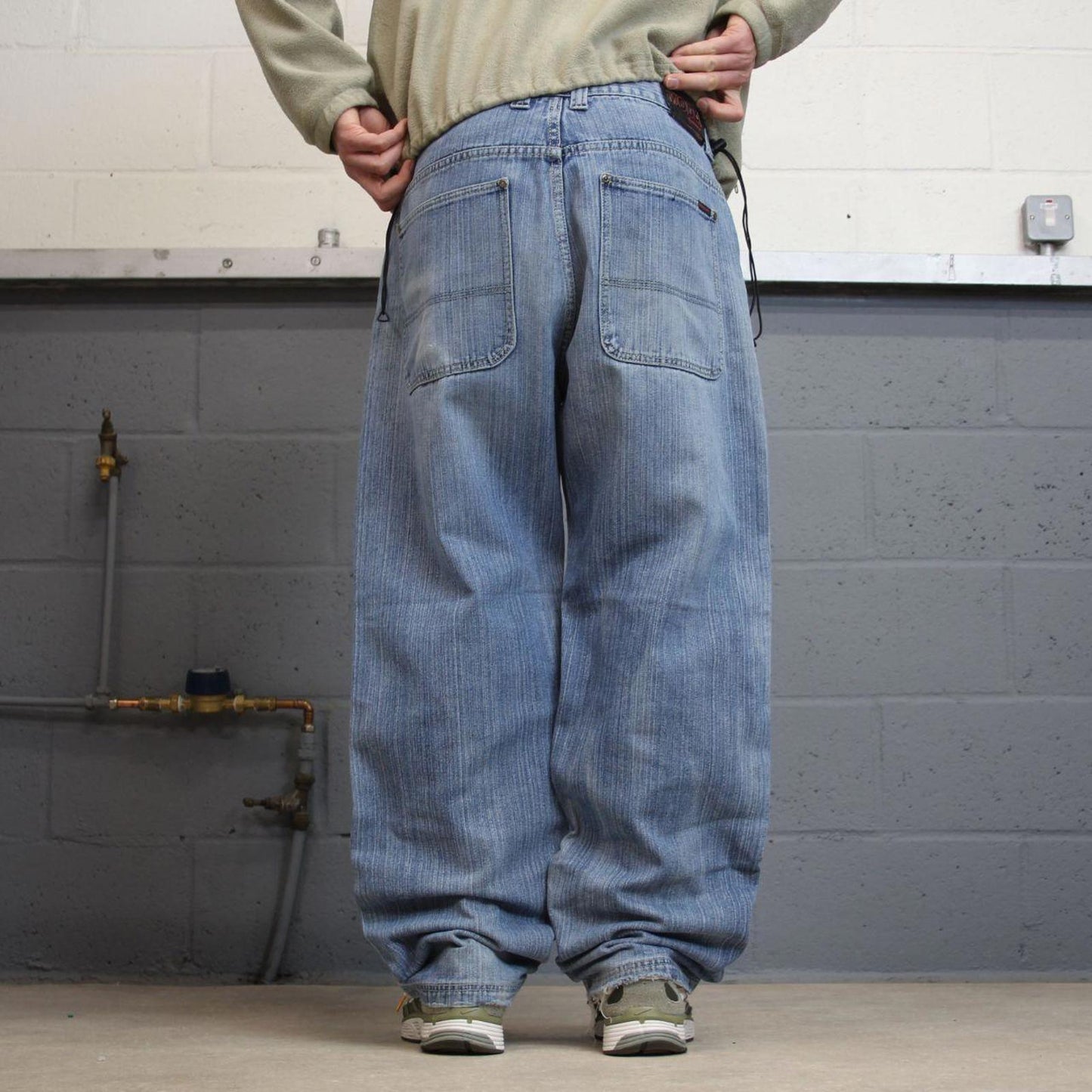 Y2K baggy jeans wide leg pants blue Loose skater style baggy fit MODA Jeans