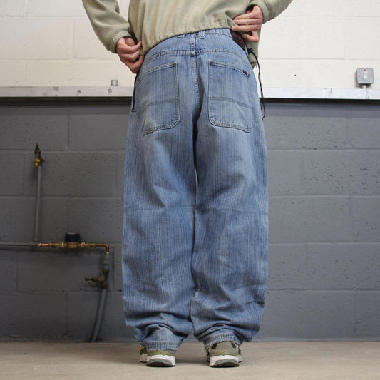 Y2K baggy jeans wide leg pants blue Loose skater style baggy fit MODA Jeans