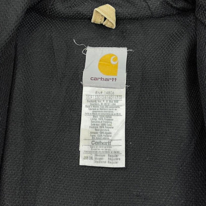 Vintage sand brown Carhartt hooded active jacket Medium technical canvas 90s style skater bomber