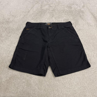 Ariat carpenter shorts loose canvas black Low rise Rebar workwear cargo jorts