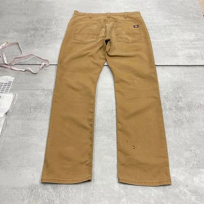 Tan Dickies trousers W34L32 90s style work pants straight fit