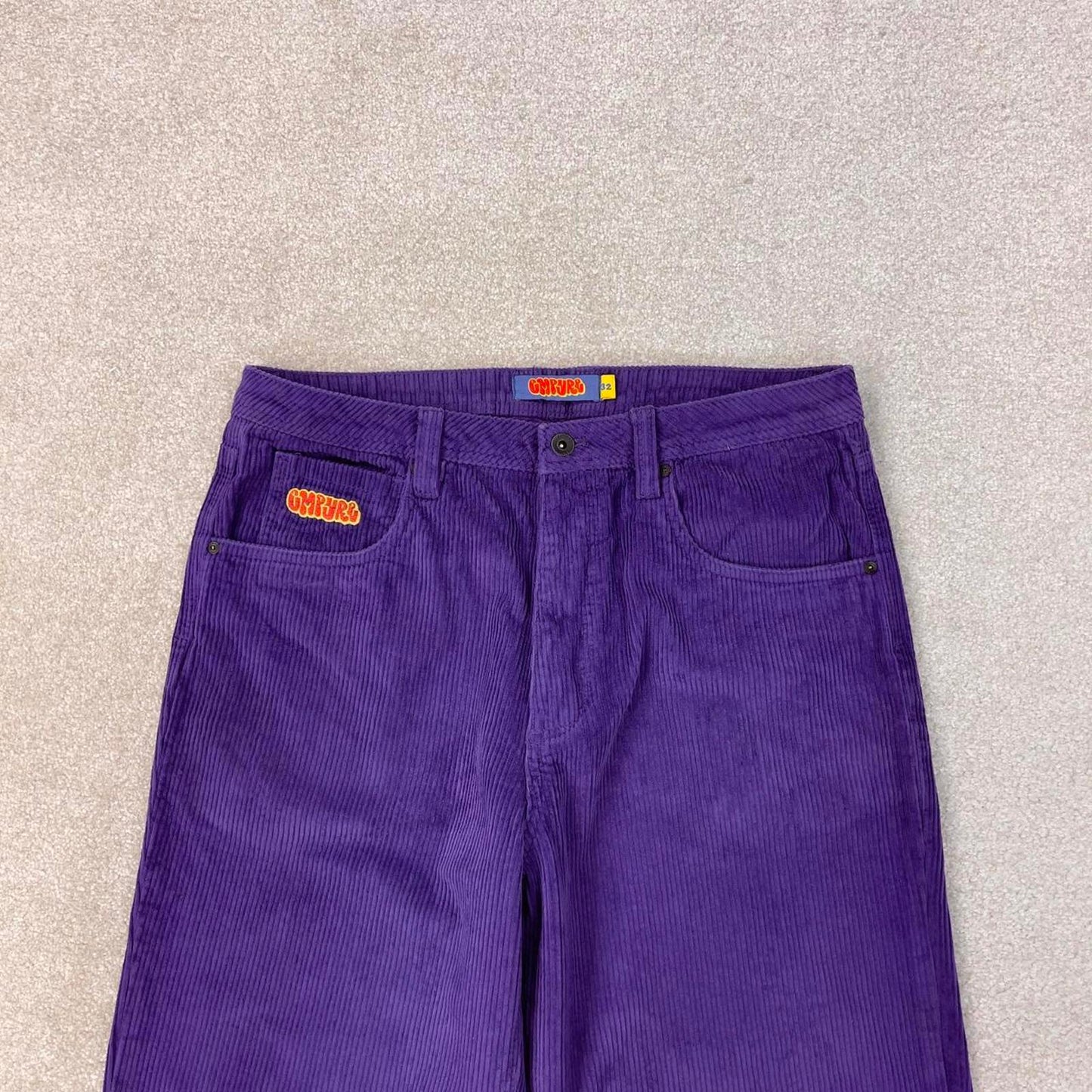 Purple Empyre wide wale jumbo corduroy trousers W34L31 chunky baggy cord pants 90s skate style