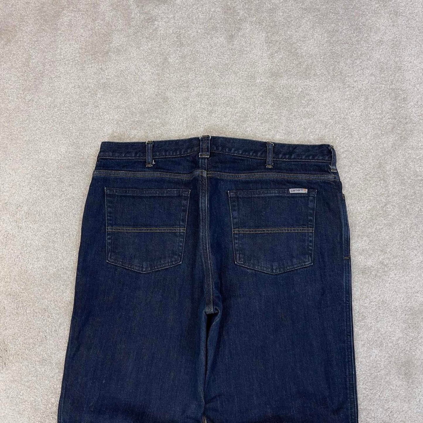 Blue Carhartt jeans size 16 W36L29.5 women's straight leg y2k 90s style flannel lined