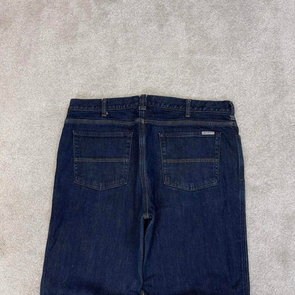 Blue Carhartt jeans size 16 W36L29.5 women's straight leg y2k 90s style flannel lined