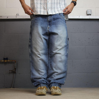 Y2K Phat Farm carpenter jeans W36L32 loose blue Thick heavy denim skate style hip hop pants