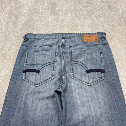Y2K baggy Ecko Unltd jeans embroidered blue Loose fit wide leg denim skater style pants